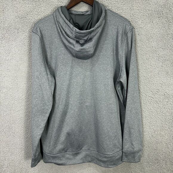 Under Armour Sweatshirt Mens Large Gray Big Logo Pullover Fleece Hoodie Outdoors - Picture 4 of 4